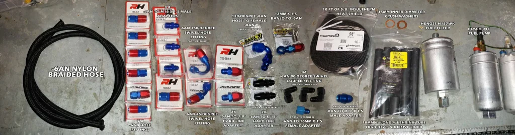 Porsche 944 AN Hoses and Fittings Bosch 044 fuel Pump